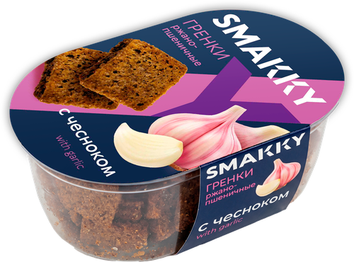 

Гренки ржано-пшеничные Smakky с чесноком 90 г
