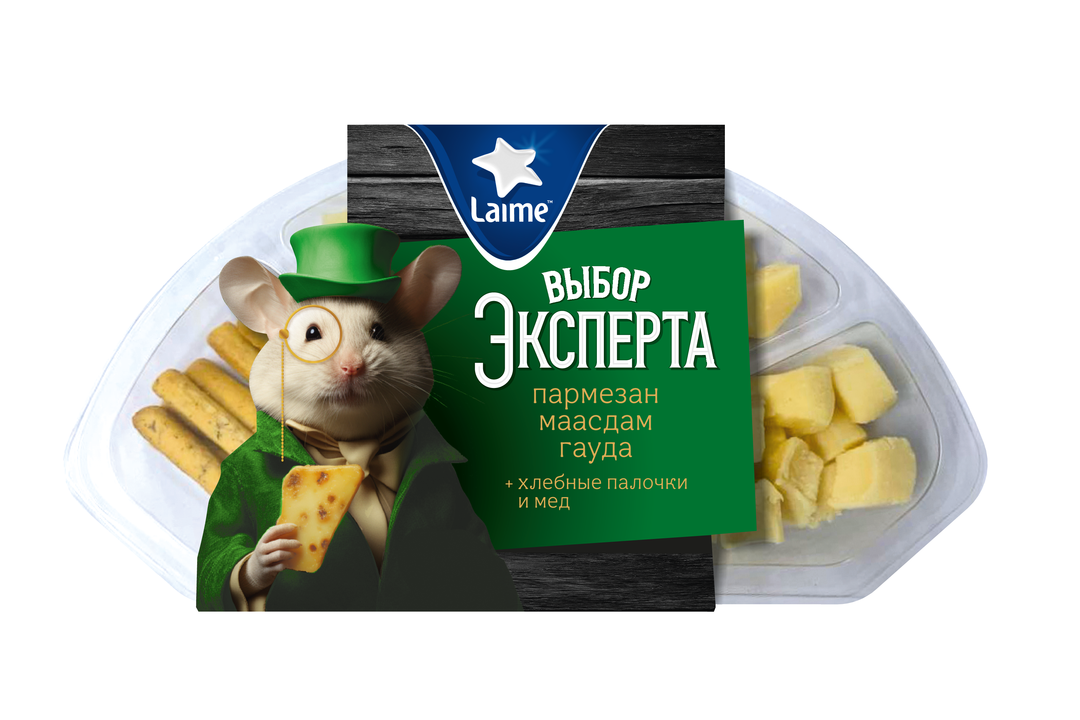 

Сырное Ассорти Laime Пармезан, маасдам, гауда с мёдом 110 г