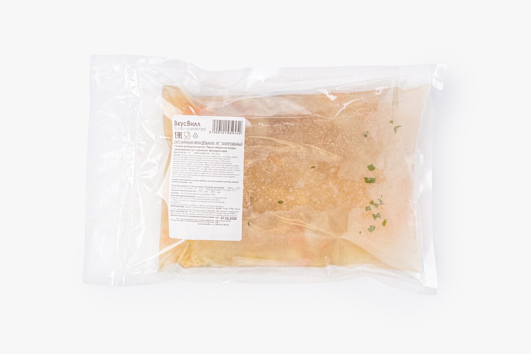 

Суп ВкусВилл с куриными фрикадельками замороженный 1 кг