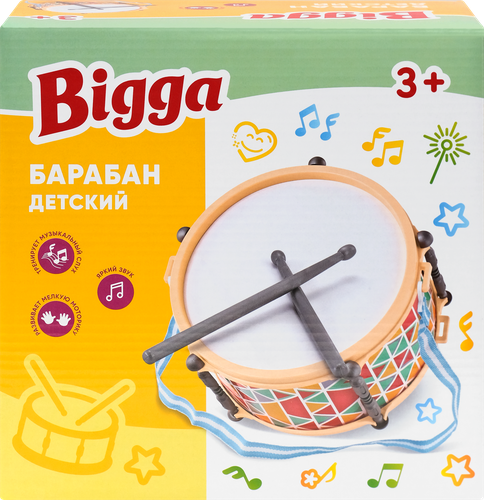 

Игрушка Bigga Барабан 1 шт. цвет в ассортименте