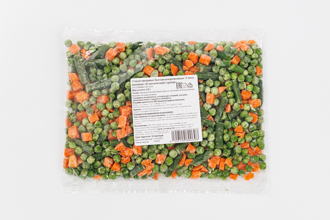 

Смесь овощная ВкусВилл Классический гарнир замороженная 400 г
