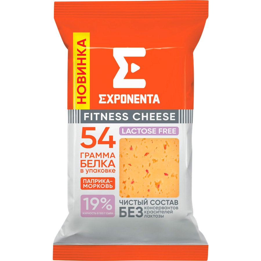 

Сыр полутвердый Exponenta Fitness Cheese паприка и морковь 35% 180 г