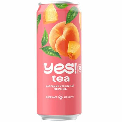 Холодный чай Yes! Tea Черный персик 450 мл
