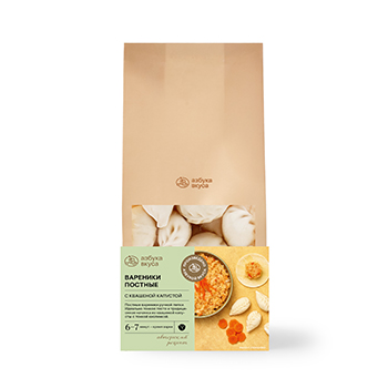 

Вареники Азбука Вкуса с квашеной капустой постные ручной лепки 500 г