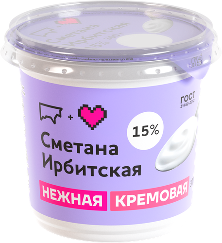 

Сметана Ирбитская 15% 300 г