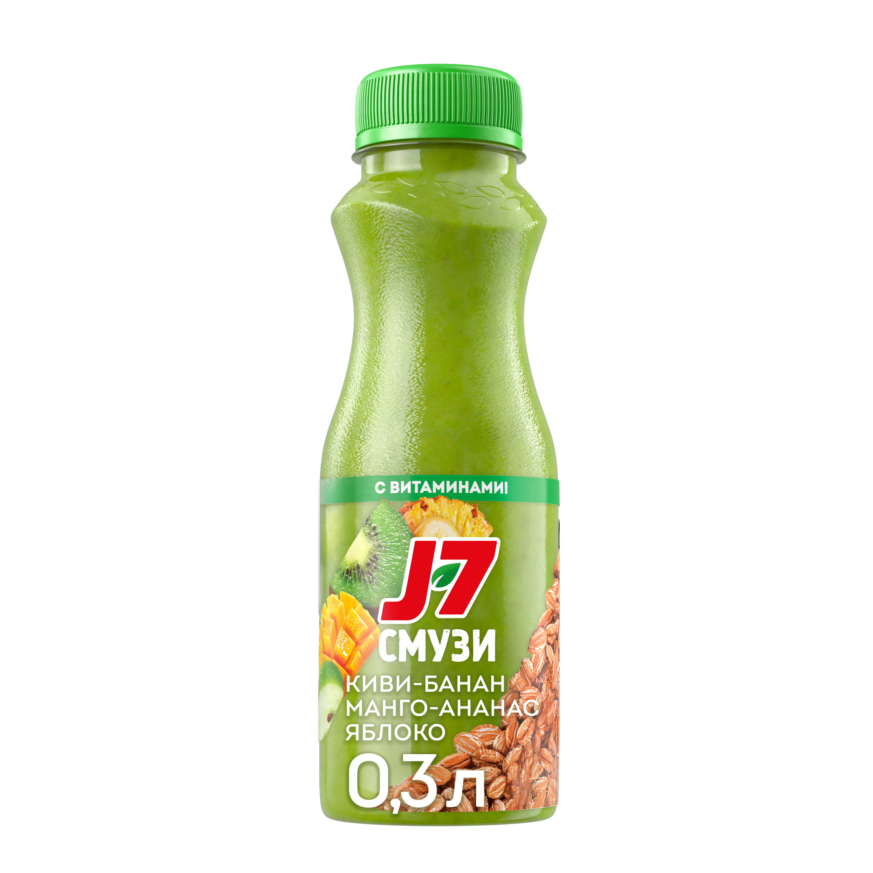 

Продукт питьевой J7 Смузи Киви-ананас-манго-яблоко-банан со злаками и витаминами 0.3 л