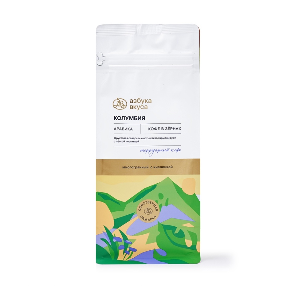 

Кофе в зёрнах «Арабика. Колумбия», «Азбука вкуса», 250 г, Россия