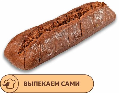 Багет ржаной Ашан половинка с чесноком, 185 г