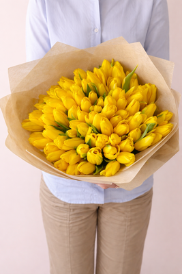 Букет из желтых тюльпанов 51 шт