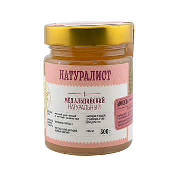 

Мёд пчелиный натуральный Натуралист Альпийский 300 г