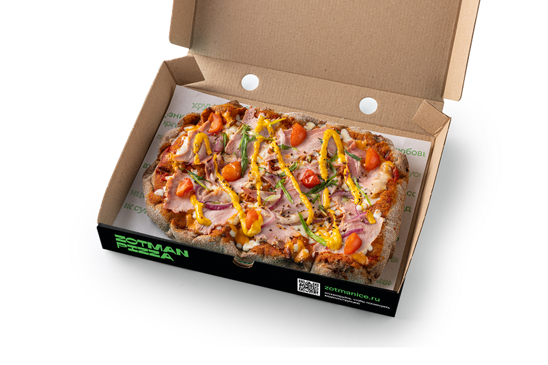 

Пицца Zotman pizza на бородинском тесте с окороком замороженная 470 г