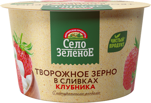

Творожное зерно ЛЕНТА Клубника в сливках 5 %, без змж 130 г