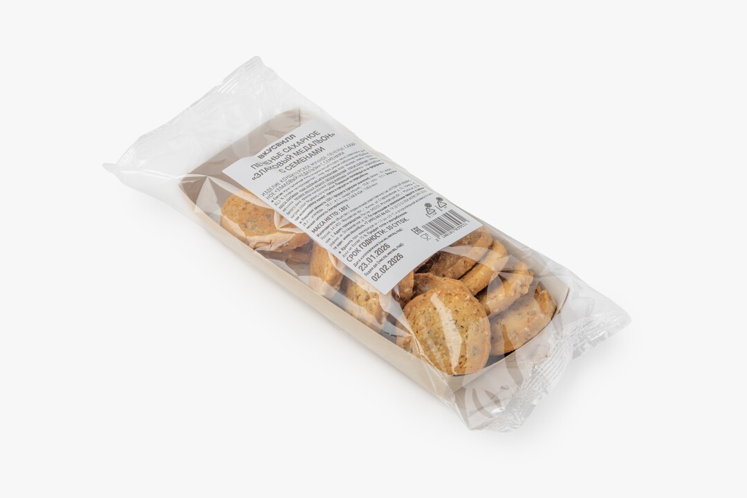 

Печенье сахарное ВкусВилл Злаковый медальон с семенами 180 г