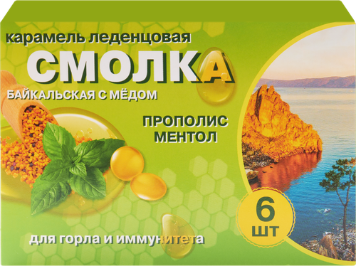 

Карамель леденцовая Байкальская Смолка Прополис-ментол 19.5 г