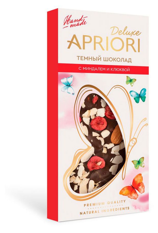 

Шоколад Apriori Delux тёмный с миндалем и клюквой 85 г