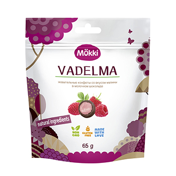 

Конфеты шоколадные Mokki Малина в молочном шоколаде с жевательной начинкой 65 г