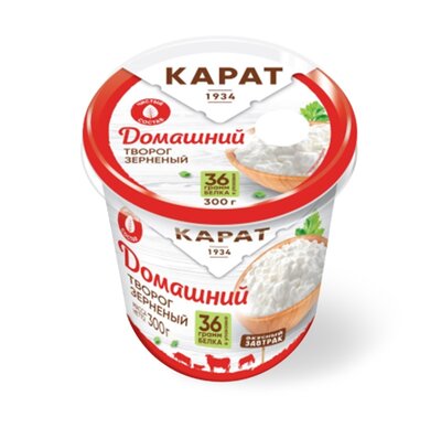 Творог Карат зерненый домашний 4% 300 г
