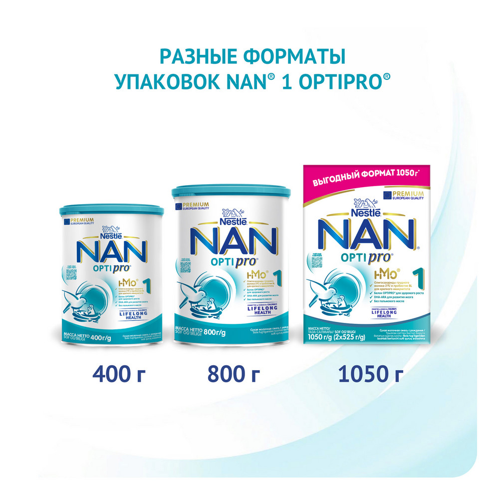 

Смесь сухая молочная NAN OptiPro 1 с рождения 1050 г