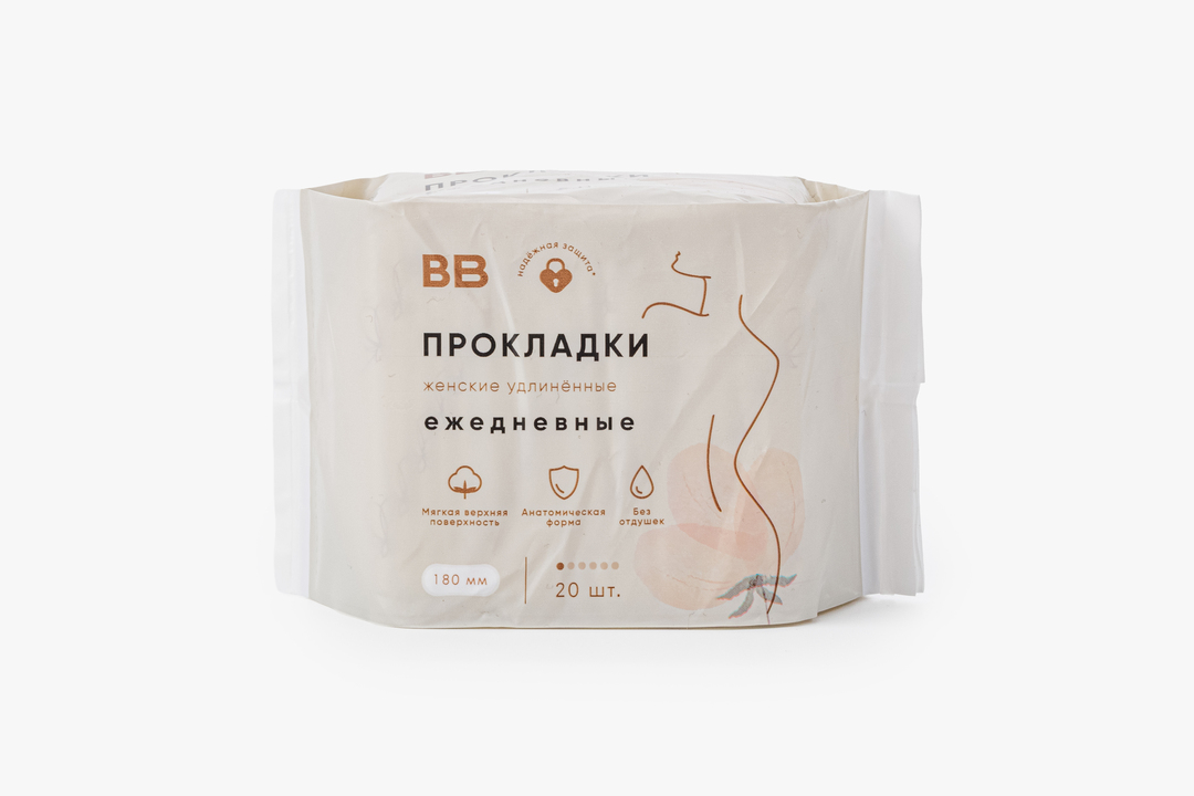 

Прокладки женские ВкусВилл ежедневные удлиненные 20 шт.