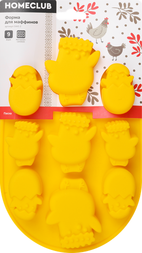

Форма для маффинов Homeclub Пасха силикон 22.9 x 15.1 x 2.5 см