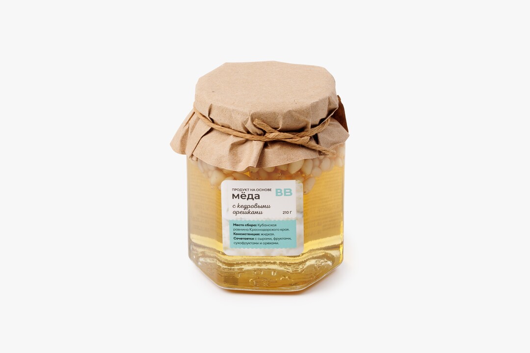 

Продукт на основе меда ВкусВилл с кедровыми орешками 210 г
