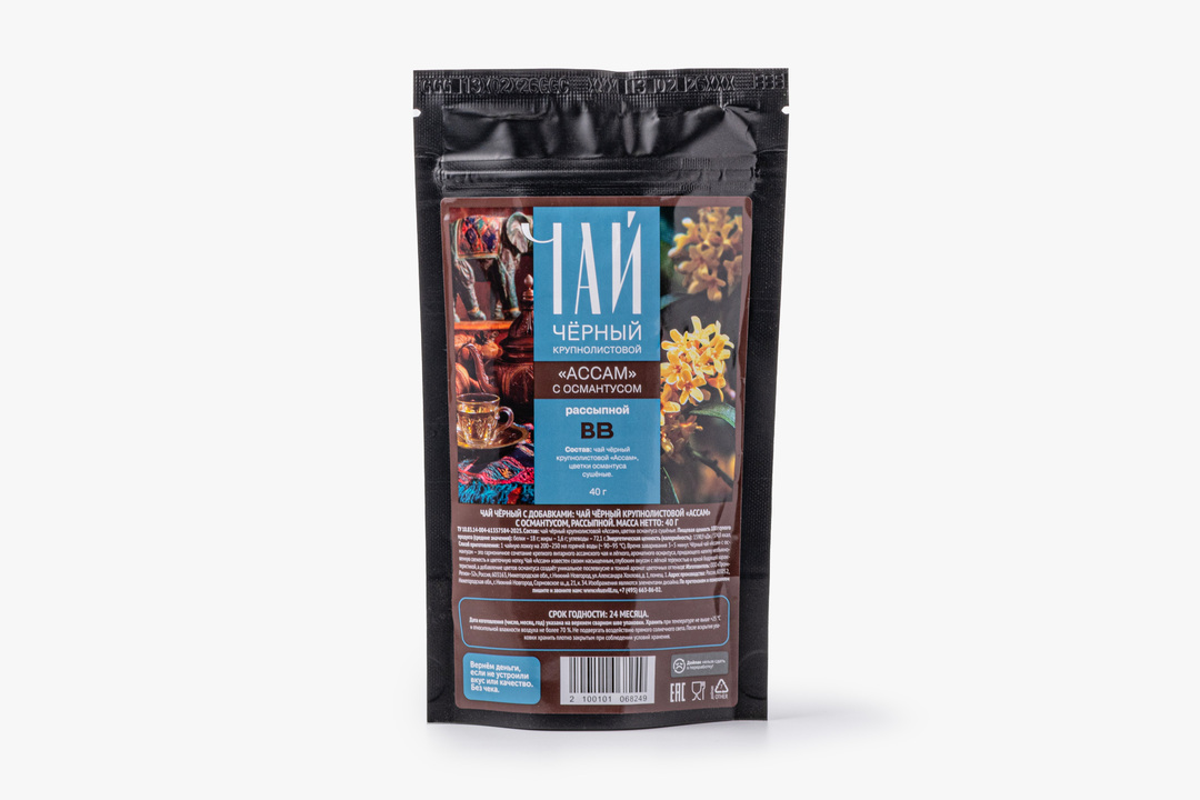 

Чай черный ВкусВилл Ассам крупнолистовой с османтусом рассыпной 40 г