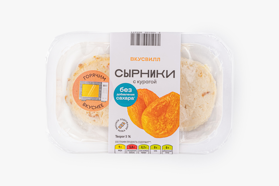 

Сырники ВкусВилл без добавленного сахара с курагой 140 г