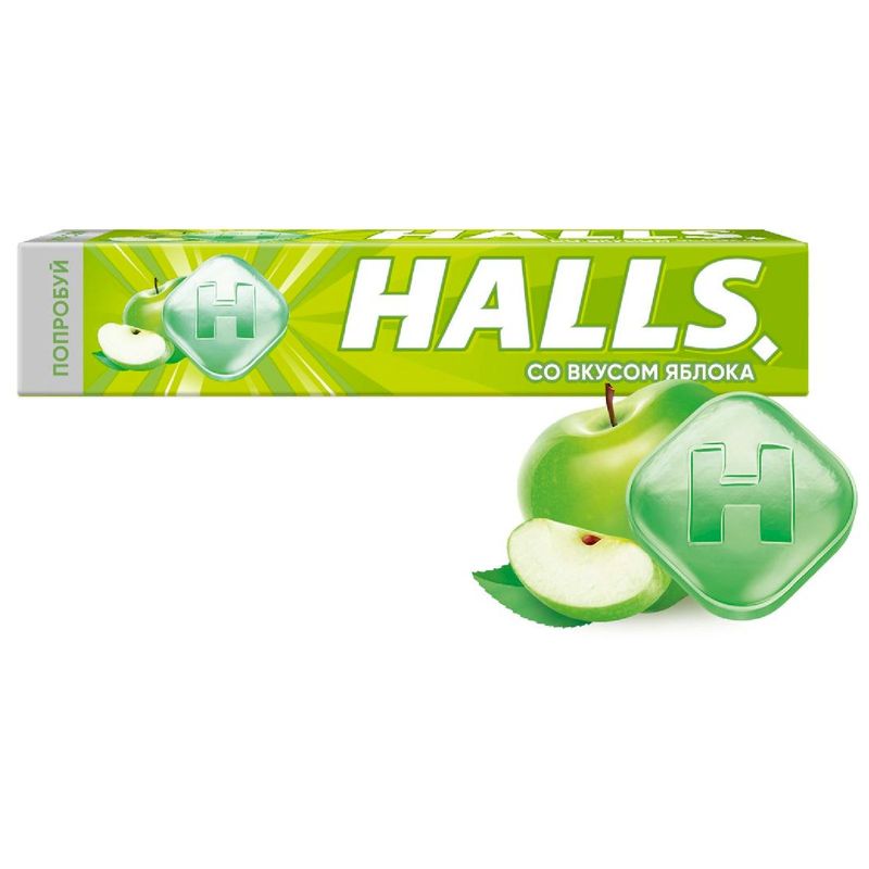 

Карамель леденцовая Halls со вкусом яблока, 25 г