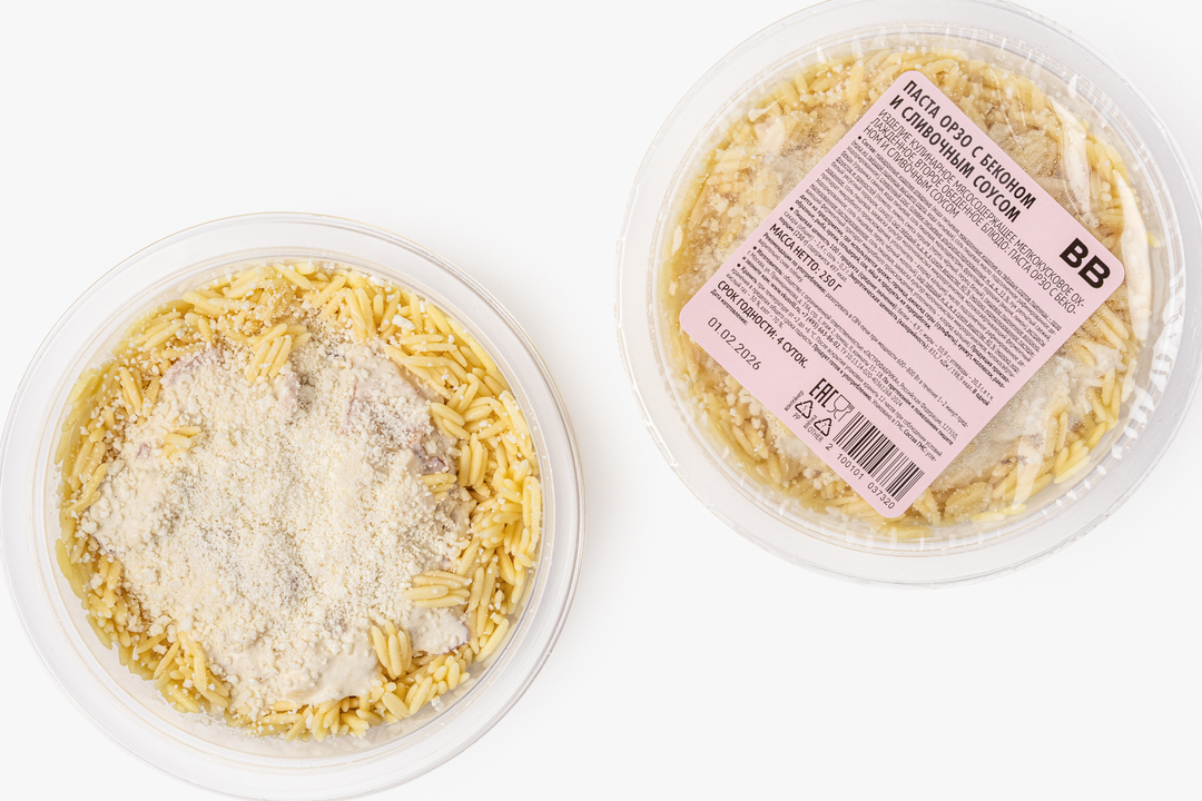 

Паста ВкусВилл Орзо с беконом и сливочным соусом 250 г