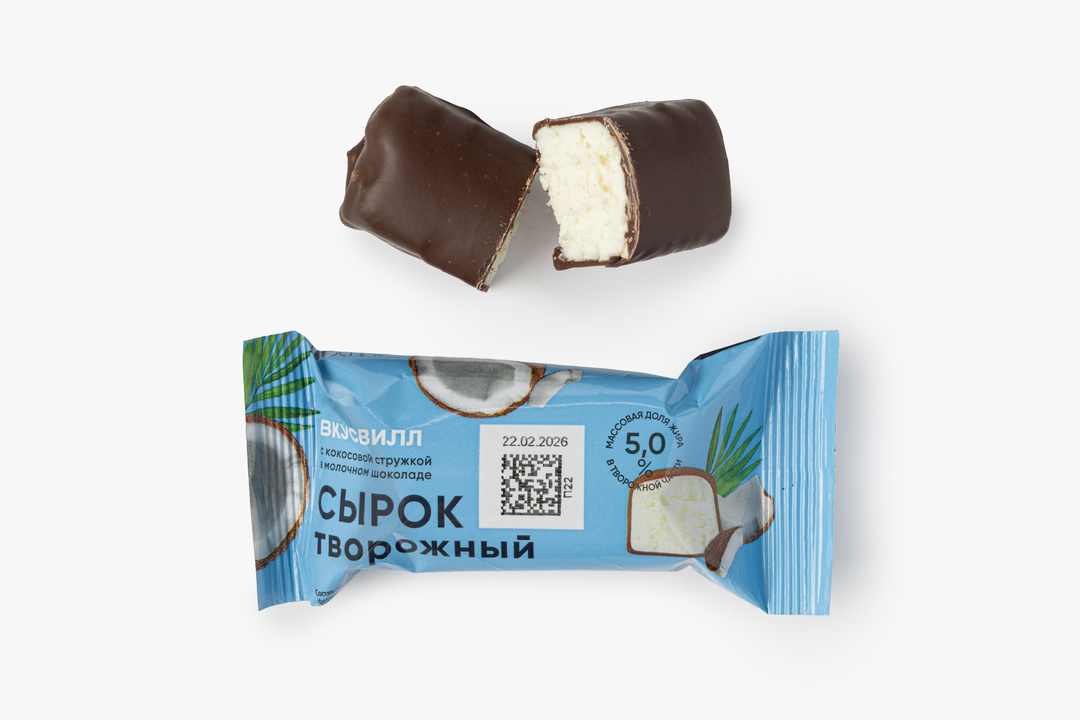 

Сырок творожный ВкусВилл с кокосовой стружкой 5% 40 г