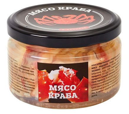 

Мясо абдомена краба Тернес в солевой заливке, 220 г