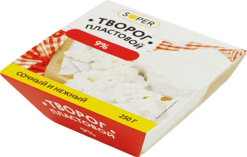 

Творог пластовой Super 9% 250 г