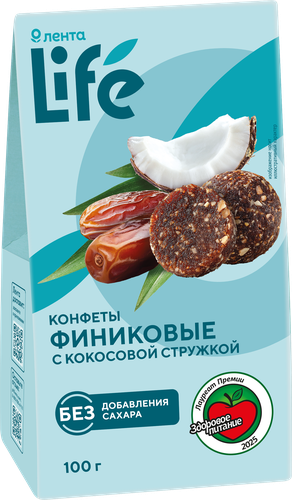 

Конфеты Лента Life Финиковые с кокосовой стружкой 100 г