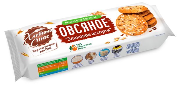 

Печенье Хлебный Спас Злаковое ассорти на фруктозе 250 г