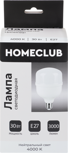

Лампа светодиодная Homeclub цилиндр 30 Вт E27 нейтральный свет арт. LED-T100-30E2740