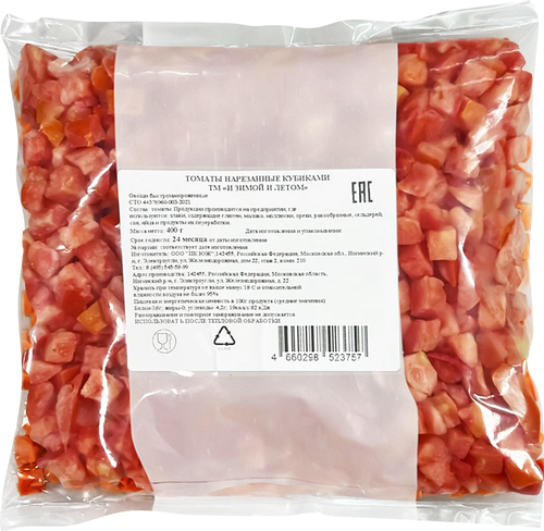 

Томаты быстрозамороженные И Зимой И Летом кубик 400 г