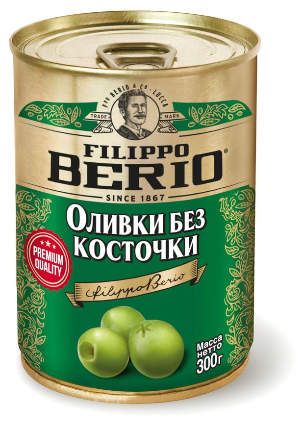 

Оливки Filippo Berio без косточки ж/б 300 гр