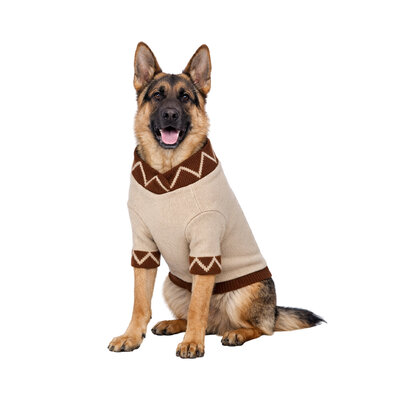 Толстовка для собак Foxie Наследие вязания (Heritage Knit) XL длина спины 45 см коричневый