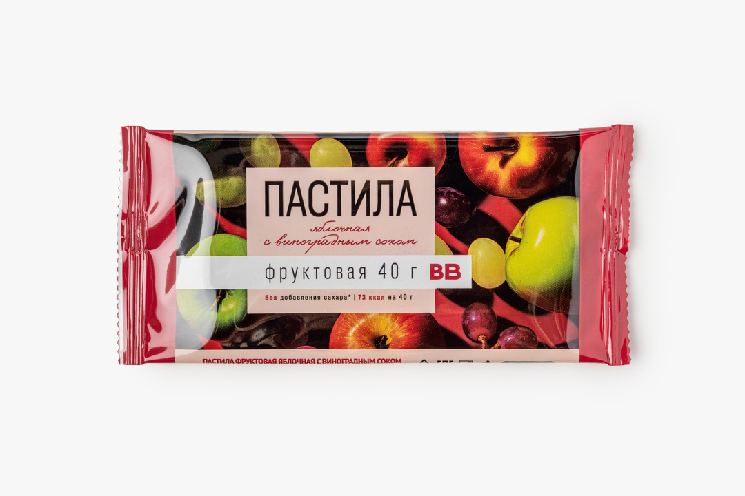 

Пастила ВкусВилл яблочная с виноградным соком 40 г