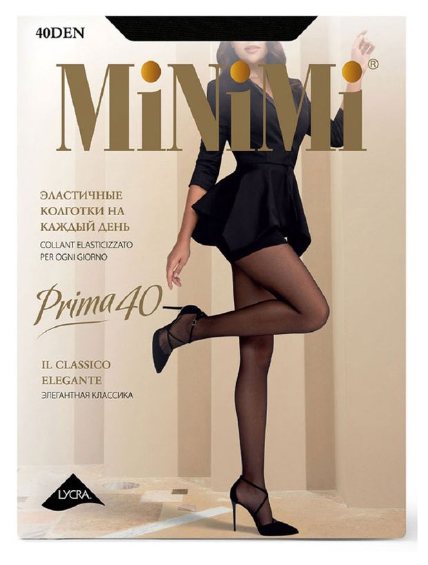 

Колготки женские Minimi Prima 40 с шортиками 40 Den Nero размер 2