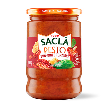 

Соус томатный Sacla Песто Россо на основе растительных масел с вялеными томатами и базиликом 190 г