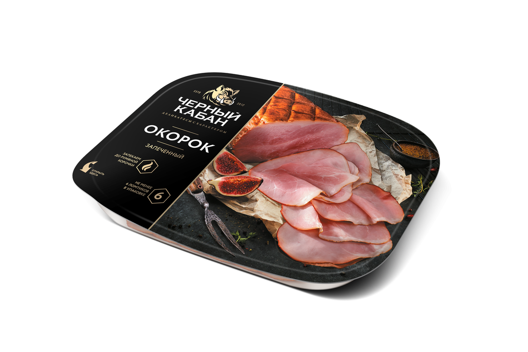

Окорок Черный кабан из мяса свинины запеченный 170 г