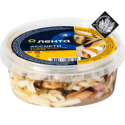 

Ассорти из морепродуктов Лента в масле 300 г