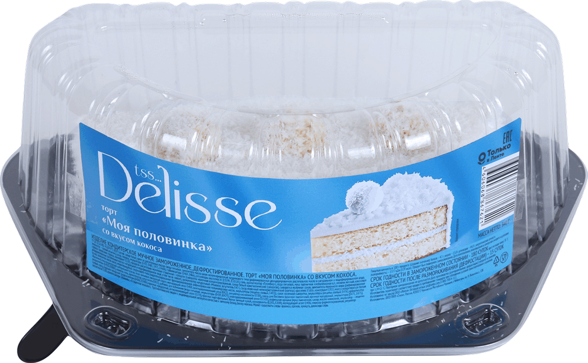 

Торт Delisse Моя половинка Кокос 340 г