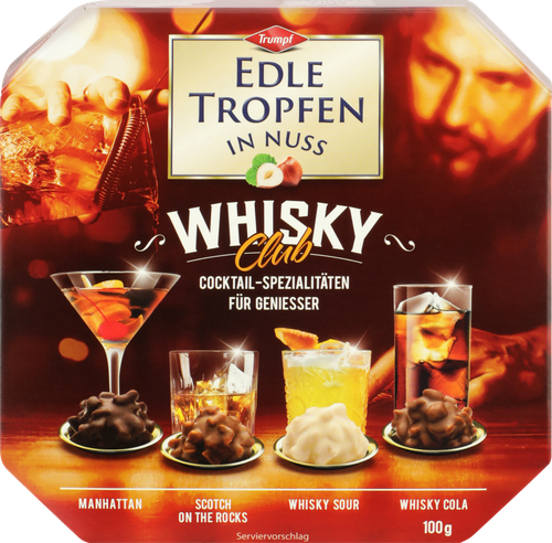 

Конфеты шоколадные Trumpf Edle Tropfen In Nuss Whisky Club 100 г