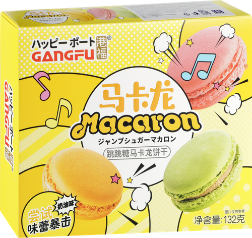 

Печенье-сэндвич Gang-Fu Макарон кремовый со взрывной карамелью 132 г