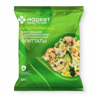 Микс овощей Маркет с шампиньонами для итальянской фриттаты замороженный , 300 г