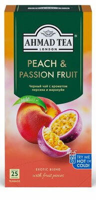 Чай черный Ахмад Ти (Ahmad Tea) Персик маракуйя 25 пакетиков x 1.5 г