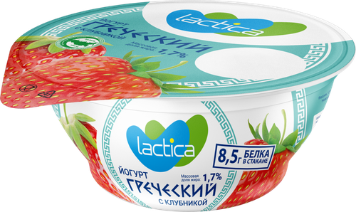 

Йогурт Lactica греческий клубника 1.7% 130 г