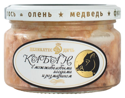 Мясо кабана томленое Деликатес Дичь с можжевеловыми ягодами и розмарином 220г